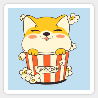 Puppycorn Shiba Movie Popcorn by Tobe Fonseca Sticker